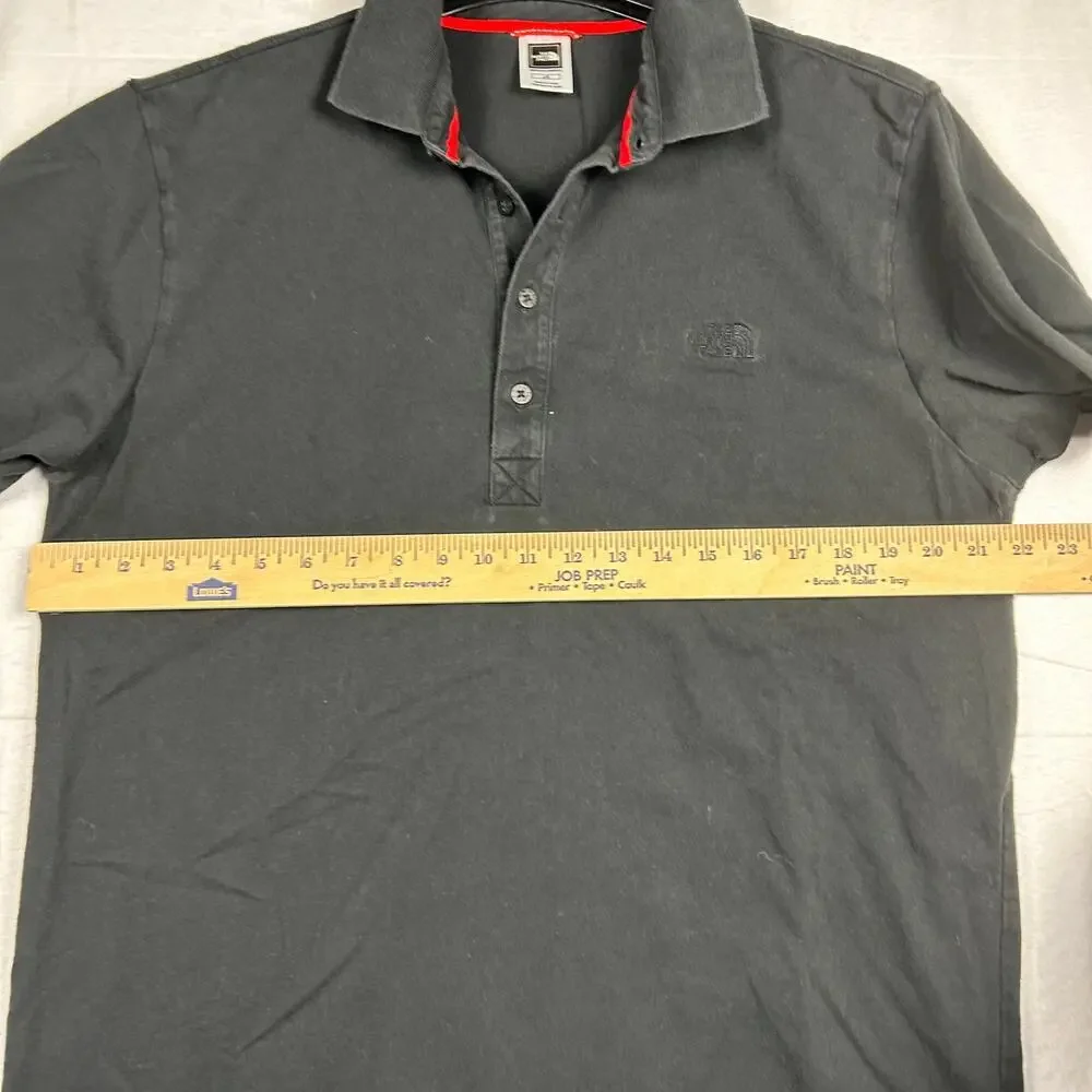 The North Face Men’s Pique Polo Shirt, Solid Black, Embroidered Logo, Size Large